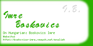 imre boskovics business card